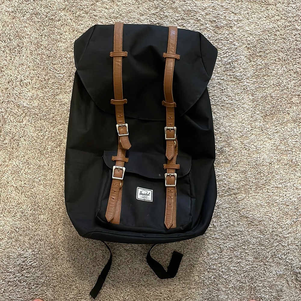 Herschel Little America Laptop Backpack, Black/Tan